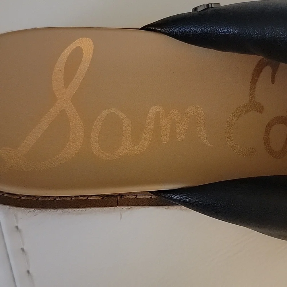 Sam Edelman Black and Brown Platform Slide Sandals